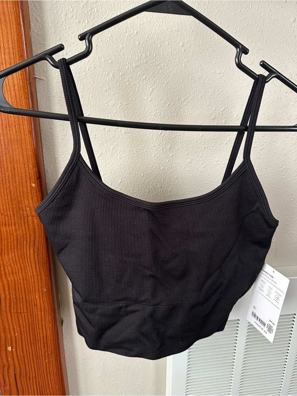 Athleta Black Ribbed Crop Tank